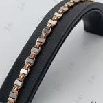 دستبند طلاي زنجيري رزگلد و سفيد آيسان