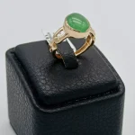 انگشتر طلاي عقيق سبز ناك