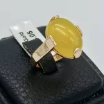 انگشتر طلاي عقيق زرد ناك