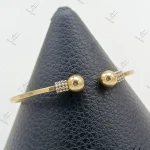 دستبند النگويي طلاي بنگل ايينه اي دو گوي