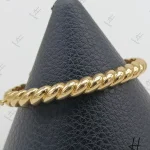 دستبند طلاي النگويي پيچ زرد آيينه اي