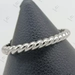 دستبند طلاي النگويي آيينه اي پيچ سفيد