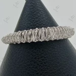 دستبند النگويي طلاي سفيد گوي فنري