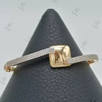 دستبند النگويي اينه اي مربع نگين دار