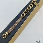 دستبند طلا كارتير و زنجيري زرد و رزگلد جتاش