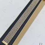 دستبند طلاي زنجيري دو رنگ سفيد سه رج سويس گلد