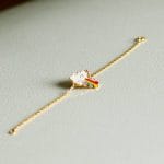 دستبند زنجیری طلای بچه گانه طرح ابر رنگین کمان آرام