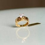 حلقه تک نگین طلا لومیر