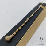 دستبند طلای نیوکالکشن زنجیری کریستال ۳ رنگ قفل گوی