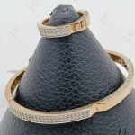 دستبند انگشتر نگین دار رزگلد اینه ای ( نیلی گلد)