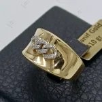 انگشتر طلای زنانه ، زرد آینه ای ،کارتیه نگین دار (IGG)