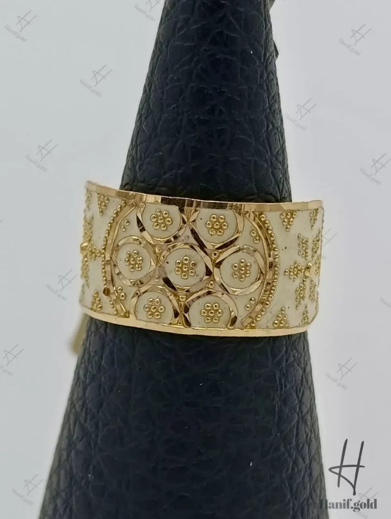 انگشتر ۲۱ عیار کار جور دوبی ، میناخور ، طرح گل