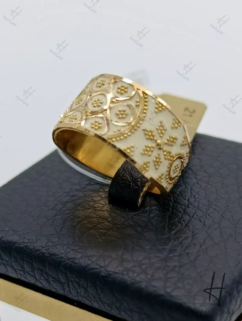 انگشتر ۲۱ عیار کار جور دوبی ، میناخور ، طرح گل