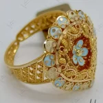 مجموعه کار جور ۲۱ عیار دوبی ، انگشتر میناخور آبی ، طرح اشک