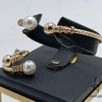 دستبند انگشتر طلای زنانه ، گوی و مروارید (ریو)