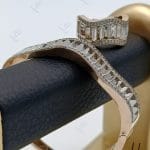 دستبند انگشتر طلای دو رنگ ، نگین دار، سفید ث رزگلد ( نیلی گلد)