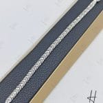 دستبند زنجیری طلای سفید، نگین دار اتمی ، طرح برگ