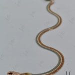 دستبند زنجیری طلا ، لخت دو رنگ سفید و‌رزگلد (ایتالیایی)