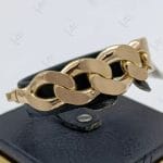 دستبند النگویی طلا ، آینه ای و مات ، طرح کارتیه درشت ( صدرا گلد) سایز ۲