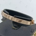 دستبند النگویی طلای رزگلد آینه ای بیضی ،کارتیه لاو ( کارتیه برند) سایز ۲