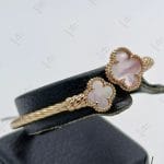 دستبند النگویی طلای فنری ،ونکلیف صورتی (ریو)