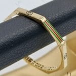 دستبند النگویی طلای زنانه ، آینه ای ۸ ضلعی ، میناخور برند شنل