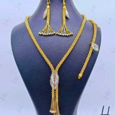 سرویس طلای دورنگ آویز دار ( خودکاری )