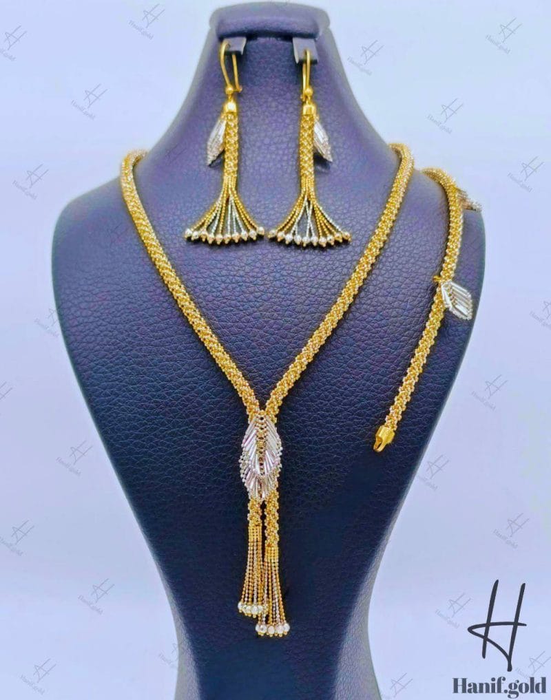 سرویس طلای دورنگ آویز دار ( خودکاری )