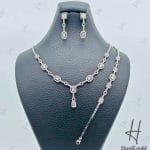 سرویس سفید نگین اتمی ، طرح جواهر ،باگت خور ( ترمه )