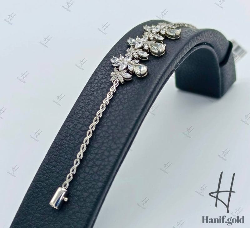 سرویس طلای سفید ، نگین دار اتمی ، طرح جواهر اشک و مارکیز ( مصباح طرح جواهر )