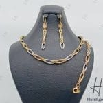 سرویس طلا ،دو‌رنگ زرد و سفید زنجیری ، طرح والنسیا ( آریا مهر ) ۲