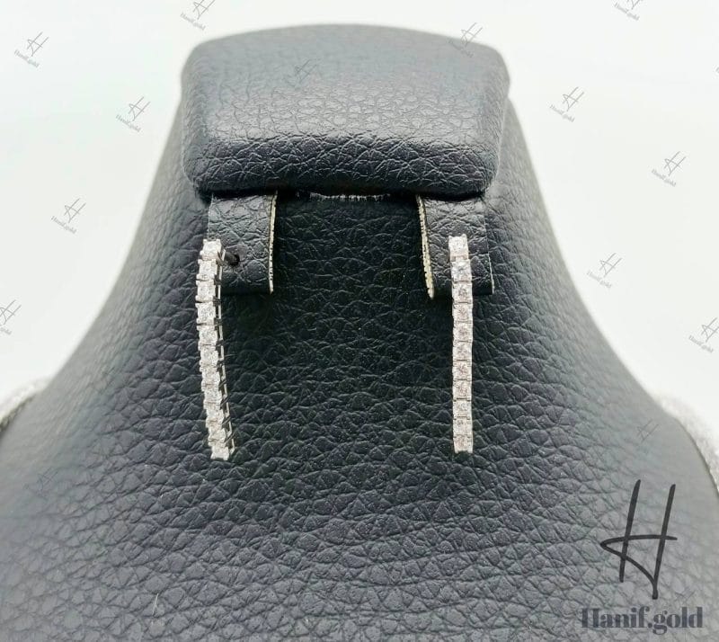 سرویس طلای سفید ، نگین دار اتمی ، طرح جواهر تنیس ( تنیس آتنا )