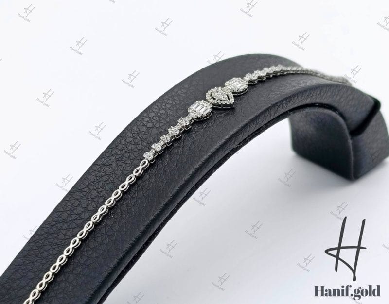 سرویس طلای نگین دار اتمی ، طرح جواهر اشک و باگت ( اونیکس گلد )