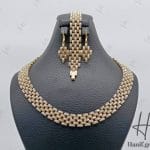 سرویس طلای دو رنگ زرد و سفید ، رولکس تراش درشت ( رولکس جلفا )