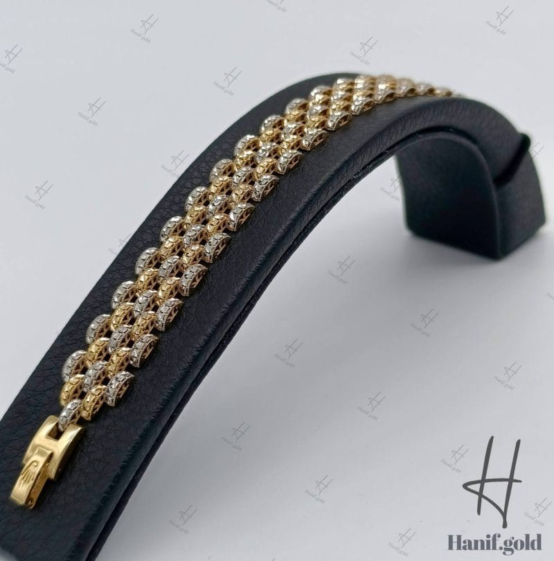 سرویس طلای دو رنگ زرد و سفید ، رولکس تراش درشت ( رولکس جلفا )