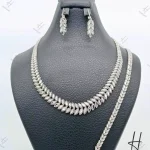 سرویس طلای زنانه ، تراشخور ، طرح برگ آینه ای ( تراش پروا )