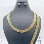 سرویس طلای زنانه ، تراشخور دو رنگ زرد و سفید ( رولکس تراش آسیا )