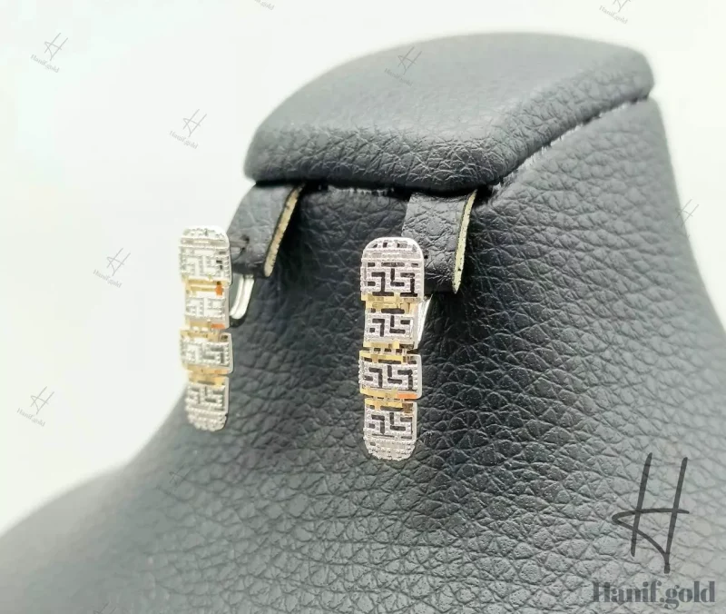 سرویس طلای زنانه ، تراشخور دو رنگ زرد و سفید (تراشخور )