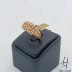 انگشتر طلای زنانه ، پوست ماری سایز متوسط ، رزگلد اتمی ( اکسترا بی نگین )