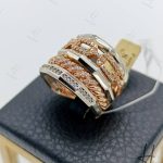 انگشتر طلای زنانه ، دو رنگ اتمی ، طرح پورتوفینو ( آرشا گالریا )