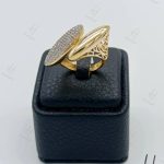 انگشتر طلای زنانه ، نگین دار اتمی ، جناقی ( sj ترک )