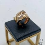 انگشتر طلای زنانه ، نگین اتمی ،طرح پورتوفینو (اکسترا نگین دار)