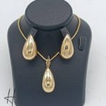 نیم ست طلای زنانه ، اشک ،زرد آینه ای ،درشت