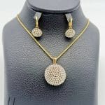 نیم ست طلای زنانه گوی دوریکا سفید تراش ( البرناردو )