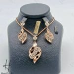 نیم ست طلای زنانه ، رزگلد تراشخور ، طرح کادنزا ( مجموعه گندمی )