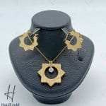 نیم ست طلای زنانه ، زرد مات ، برند گوچی ، نگین دار (مجموعه pearl)