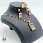 نیم ست طلای زنانه ، رزگلد آینه ای برند گوچی (گوچی آیسان)