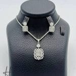 نیم ست طلای زنانه ، طرح جواهر امرالد کات ( پیوه ژن )