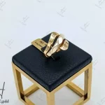 انگشتر طلای زنانه ، طرح کادنزا ، دو رنگ ( عتیق رینگ )