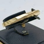 دستبند النگویی طلای ایینه‌ای نگین دار بیضی زرد (دستبند آیینه‌ای)